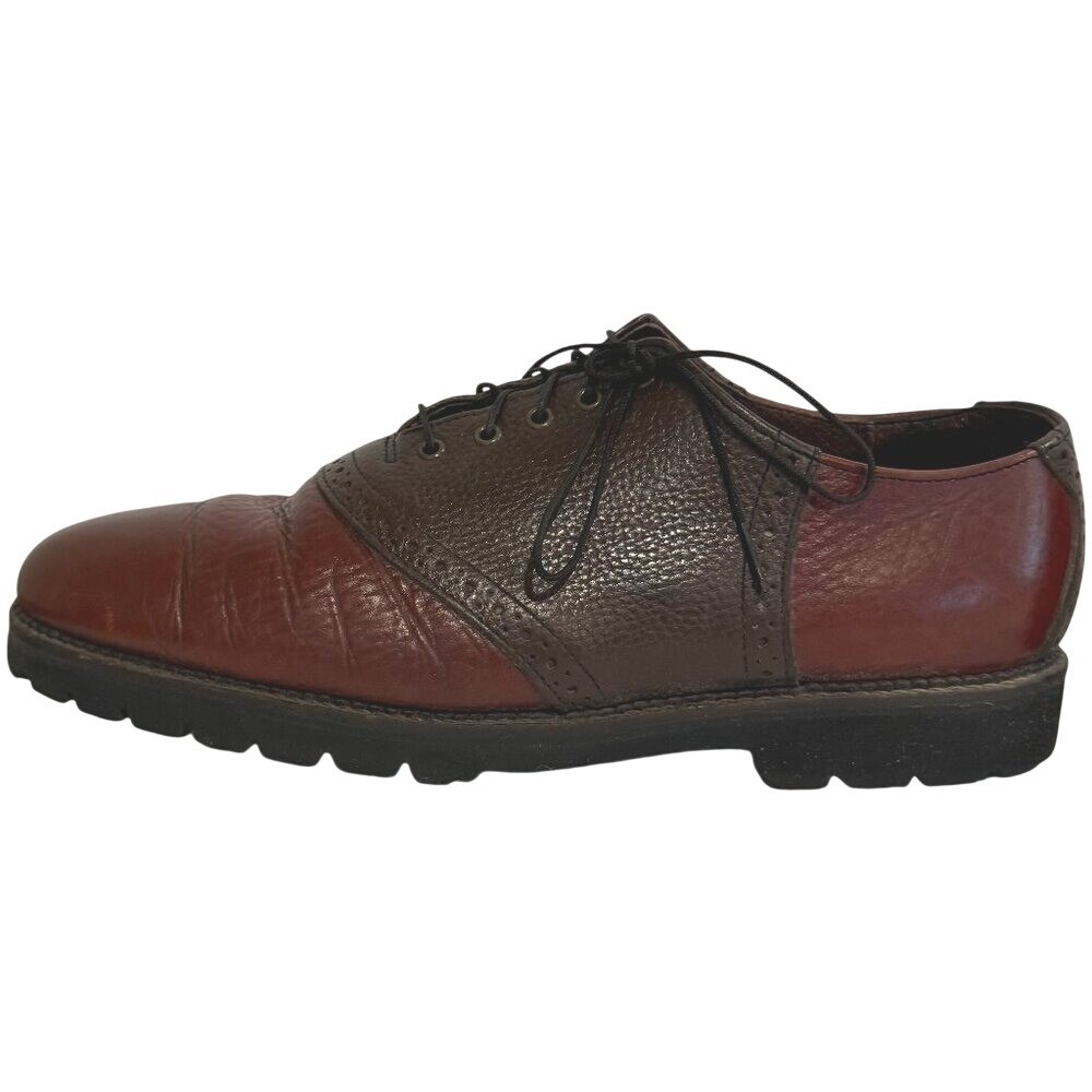 HS Trask Mens 10.5 W 2-Tone Brown Bison Leather Oxford Vibram Lug Sole 1033